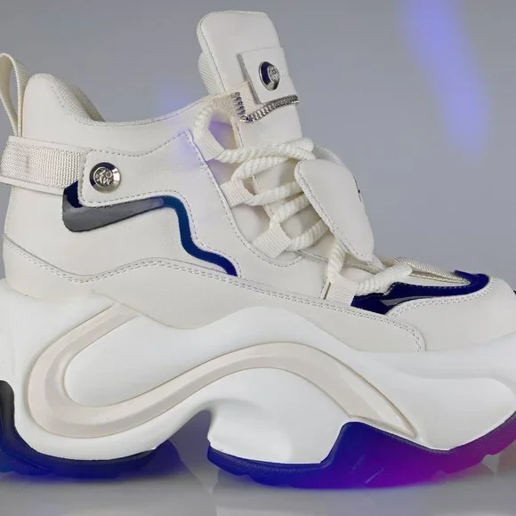 NEW ANTHONY WANG - JUPITER 04 Plasma White Platform Sneakers - Picture 5 of 6